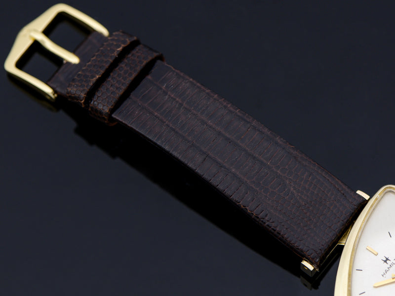 Genuine Lizard Brown Watch Band with matching Gold Tone Buckle