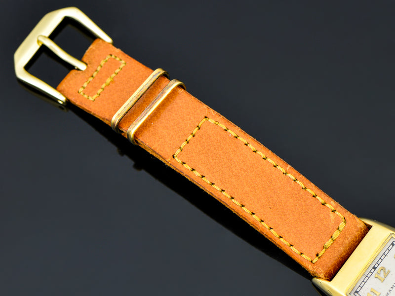 Excellent Vintage Genuine Pigskin watch band with matching gold tone buckle
