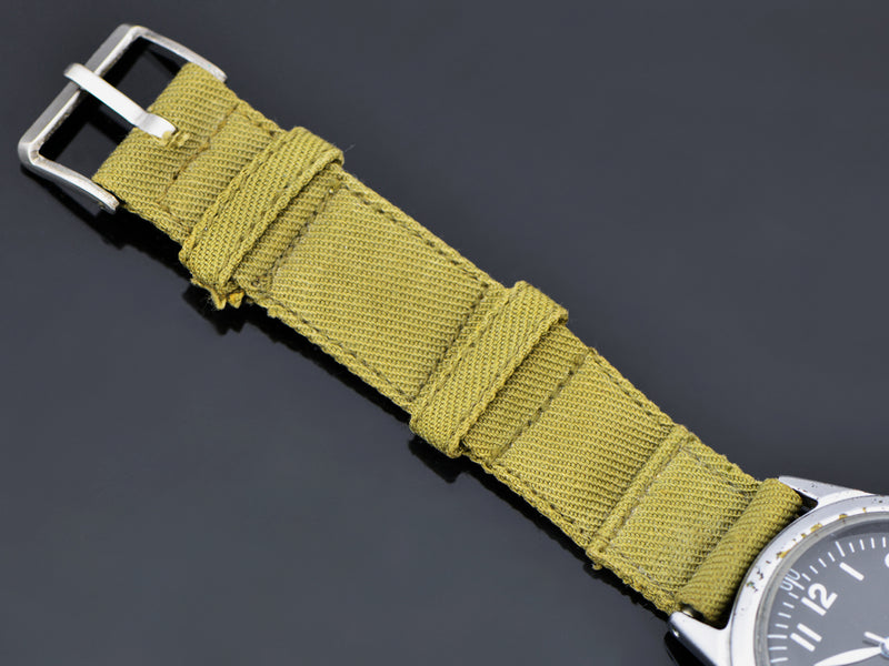 Green Cloth/Canvas Strap, with matching Silver Tone Buckle