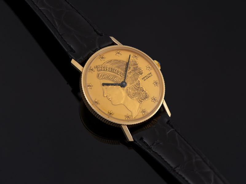Hamilton 14K Gold Liberty Coin Watch