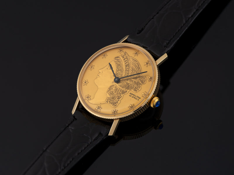 Hamilton 14K Gold Liberty Coin Watch