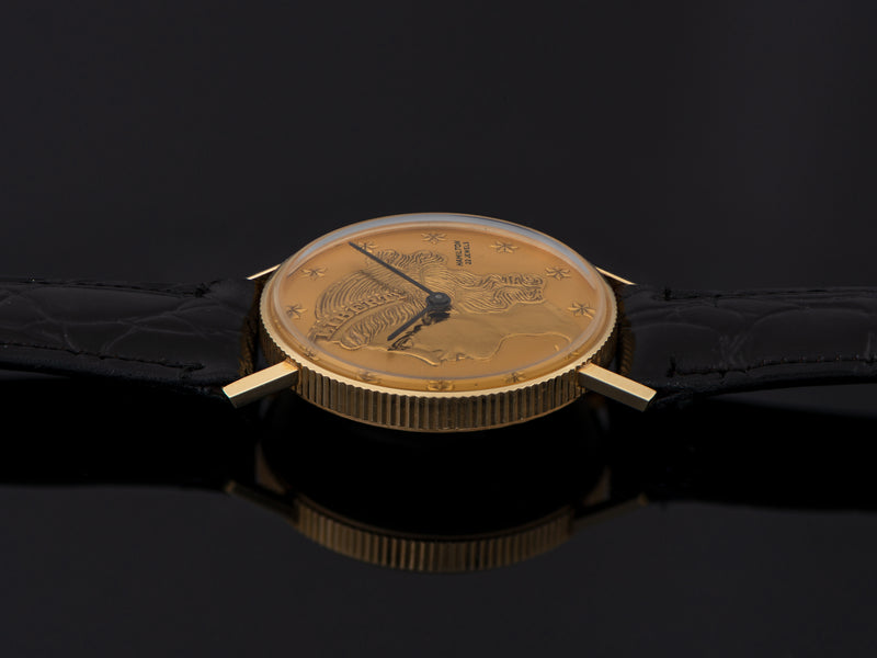 Hamilton 14K Gold Liberty Coin Watch