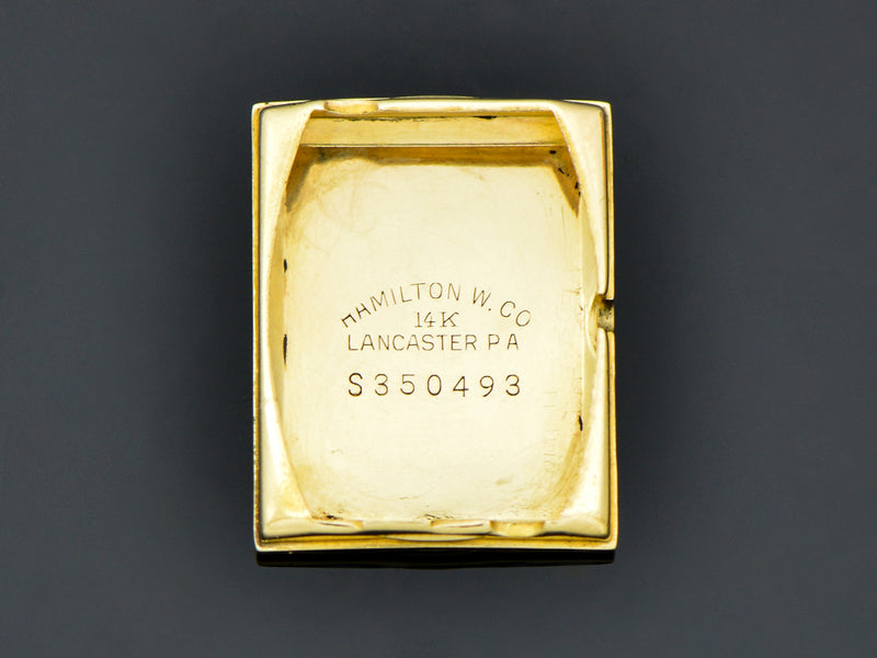 Hamilton 14K Solid Gold Brock Watch Inner Case Back | Vintage