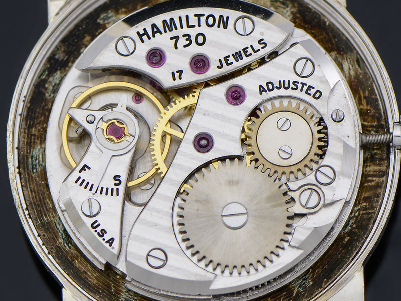 Hamilton 14K White Gold Diamond Dial Baron Watch 730 Movement | Vintage