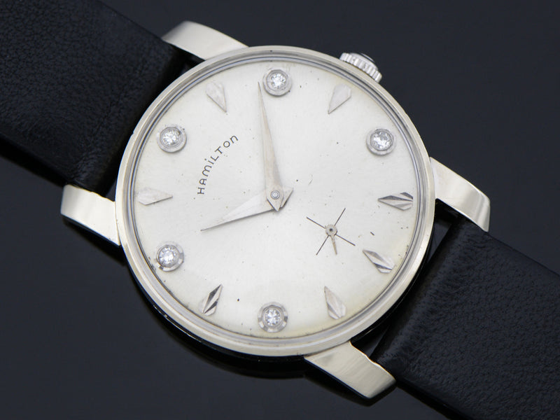 Hamilton 14K White Gold Diamond Dial Baron Watch | Vintage