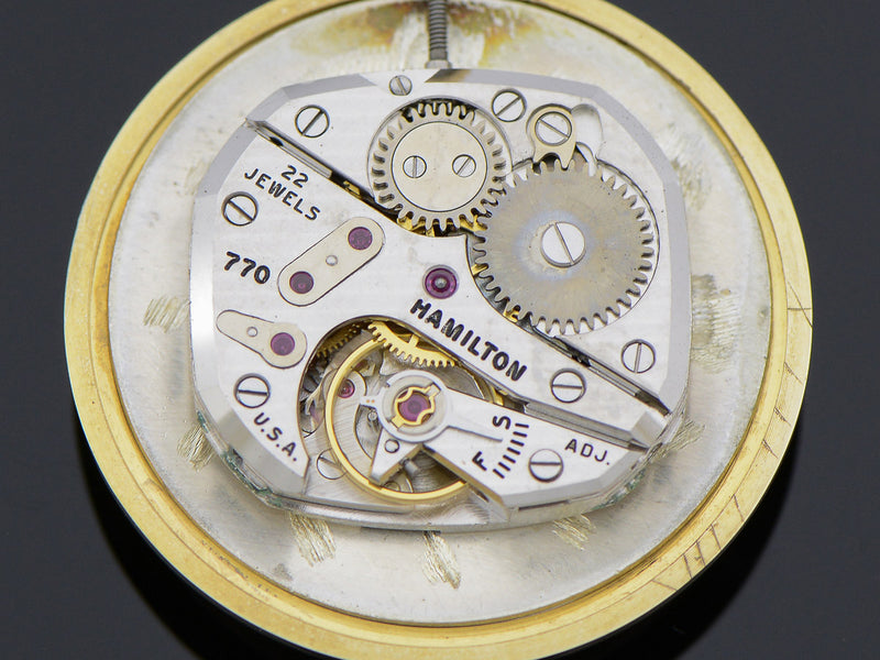Hamilton 14K Yellow Gold Bradford "B" watch 770 movement