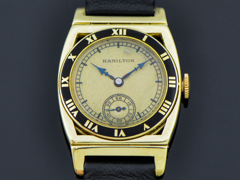 Hamilton 14K Yellow Gold Piping Rock Watch With Unique Dial | Vintage