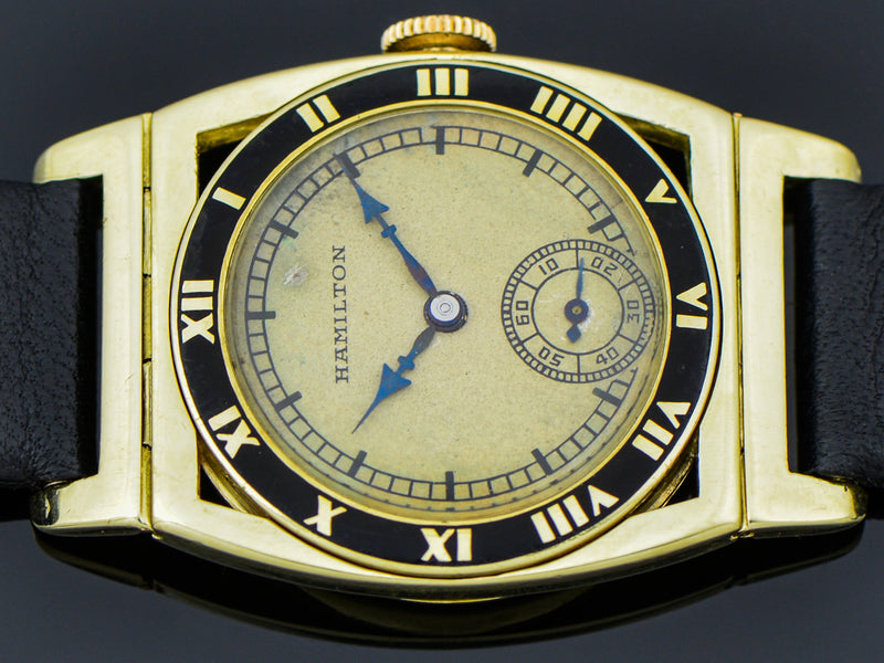 Hamilton 14K Yellow Gold Piping Rock Watch With Unique Dial | Vintage