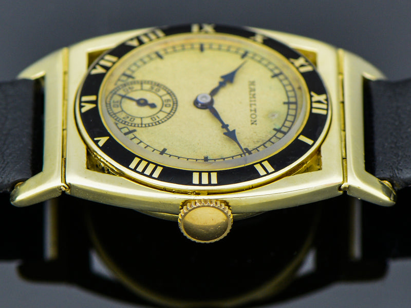 Hamilton 14K Yellow Gold Piping Rock Watch With Unique Dial | Vintage