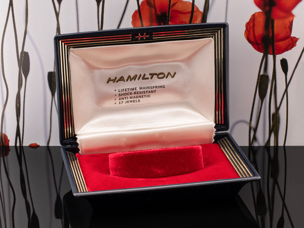 Hamilton 17 Jewel Manual Wind Black Clamshell Box