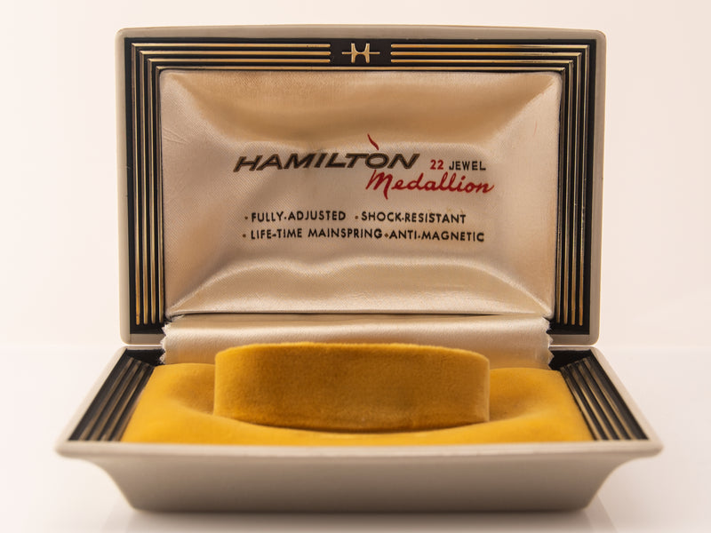 Hamilton 22 Jewel Medallion Clamshell Box Inner Upper