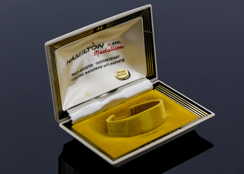 Hamilton 22 Jewel Medallion Clamshell Watch Box