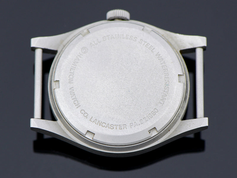 Hamilton Avirex Branded 9219 Hacking Khaki Field Watch Vintage  Case Back