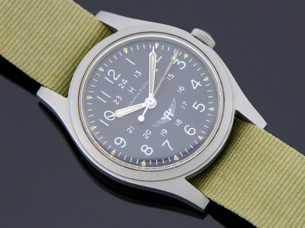 Hamilton Avirex Branded 9219 Hacking Khaki Field Watch Vintage 
