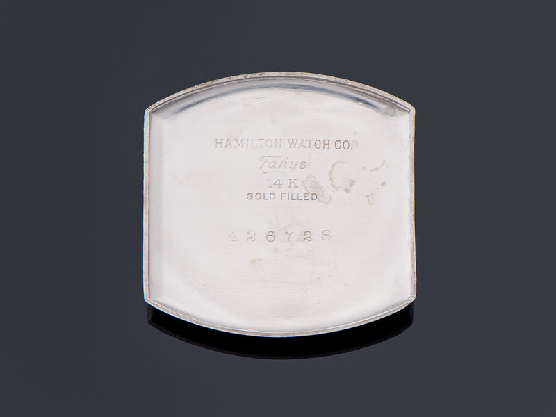 Hamilton Barrel Engraved White Gold Filled Inner Watch Case Back