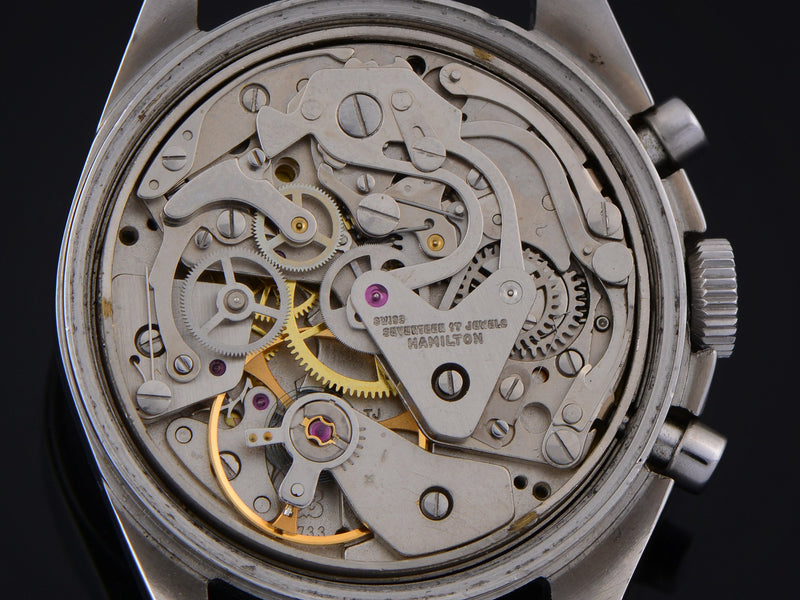 Hamilton Chronograph Valjoux 7733 British Royal Navy Pilot's Asymmetric Watch 17 Jewel Movement