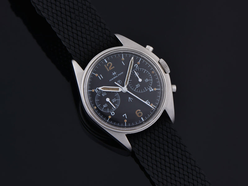 Hamilton Chronograph Valjoux 7733 British Royal Navy Pilot's Asymmetric Watch