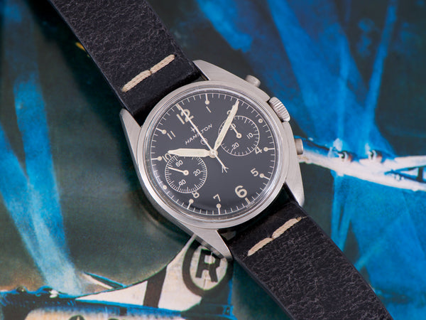 Hamilton Chronograph Valjoux 7733 British Royal Navy Pilot's Asymmetric Watch