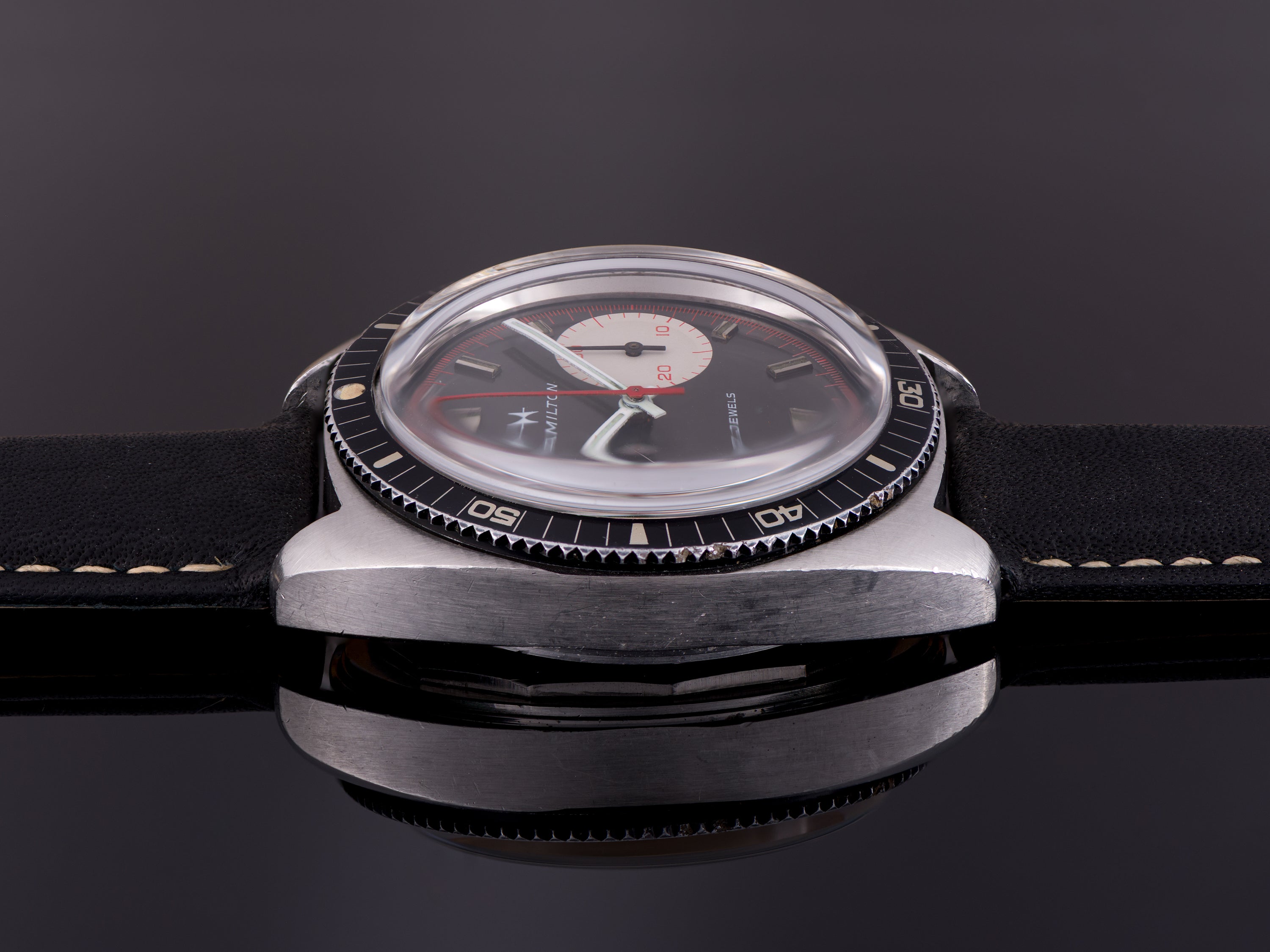 Hamilton Chronograph Watch Chrono Diver Big Eye Valjoux 7733 Unwind In Time