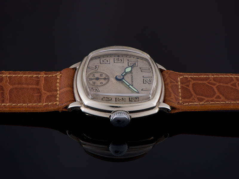 Hamilton Cushion 14K Solid White Gold Watch