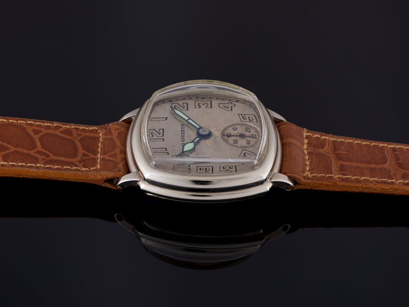 Hamilton Cushion 14K Solid White Gold Watch