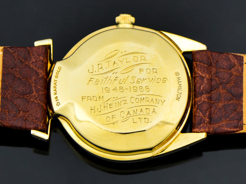 Hamilton Electric 14K Polaris II Award Watch Engraved Case Back | Vintage