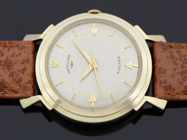 Hamilton Electric Van Horn 14K Gold Silver Dial Watch | Unwind In Time