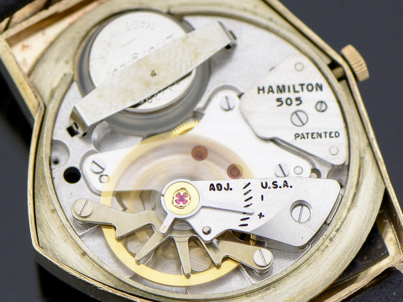 Hamilton Electric 14K Ventura Black Dial Vintage Watch 505 Electric Movement