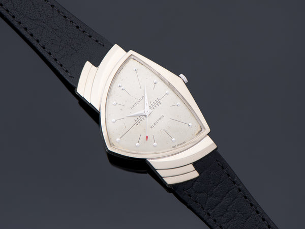 Hamilton Electric 14K White Gold Ventura Original Silver Dial Watch