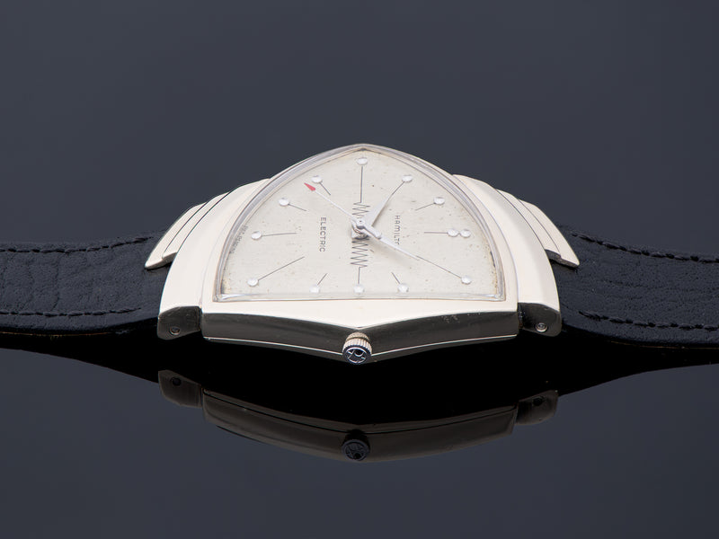 Hamilton Electric 14K White Gold Ventura Original Silver Dial Watch
