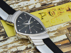 Hamilton Electric Ventura Original Black Dial 14K White Gold Watch