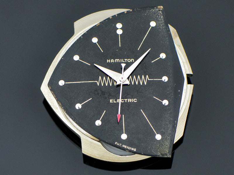Hamilton Electric 14K White Gold Ventura Watch With Original Black Dial | Vintage