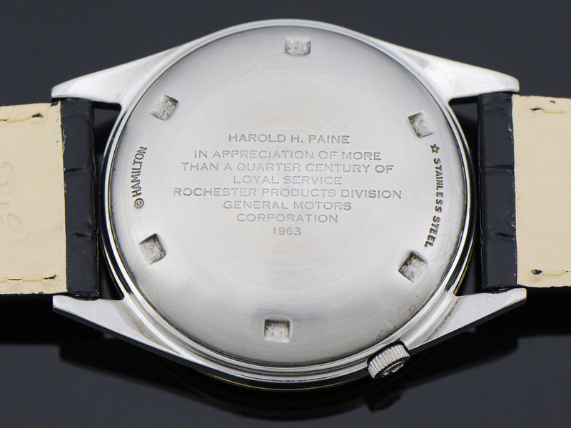 Hamilton Electric Converta II Vintage Watch Engraved GM Employee Award Case Back