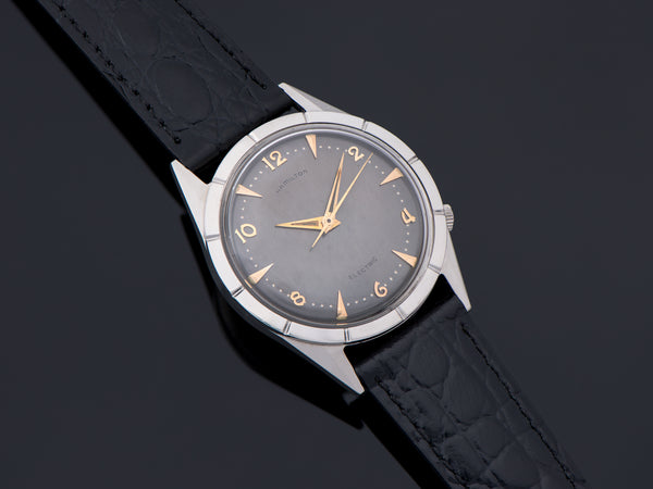 Hamilton Electric Converta IV Watch Original Finish Gray Dial