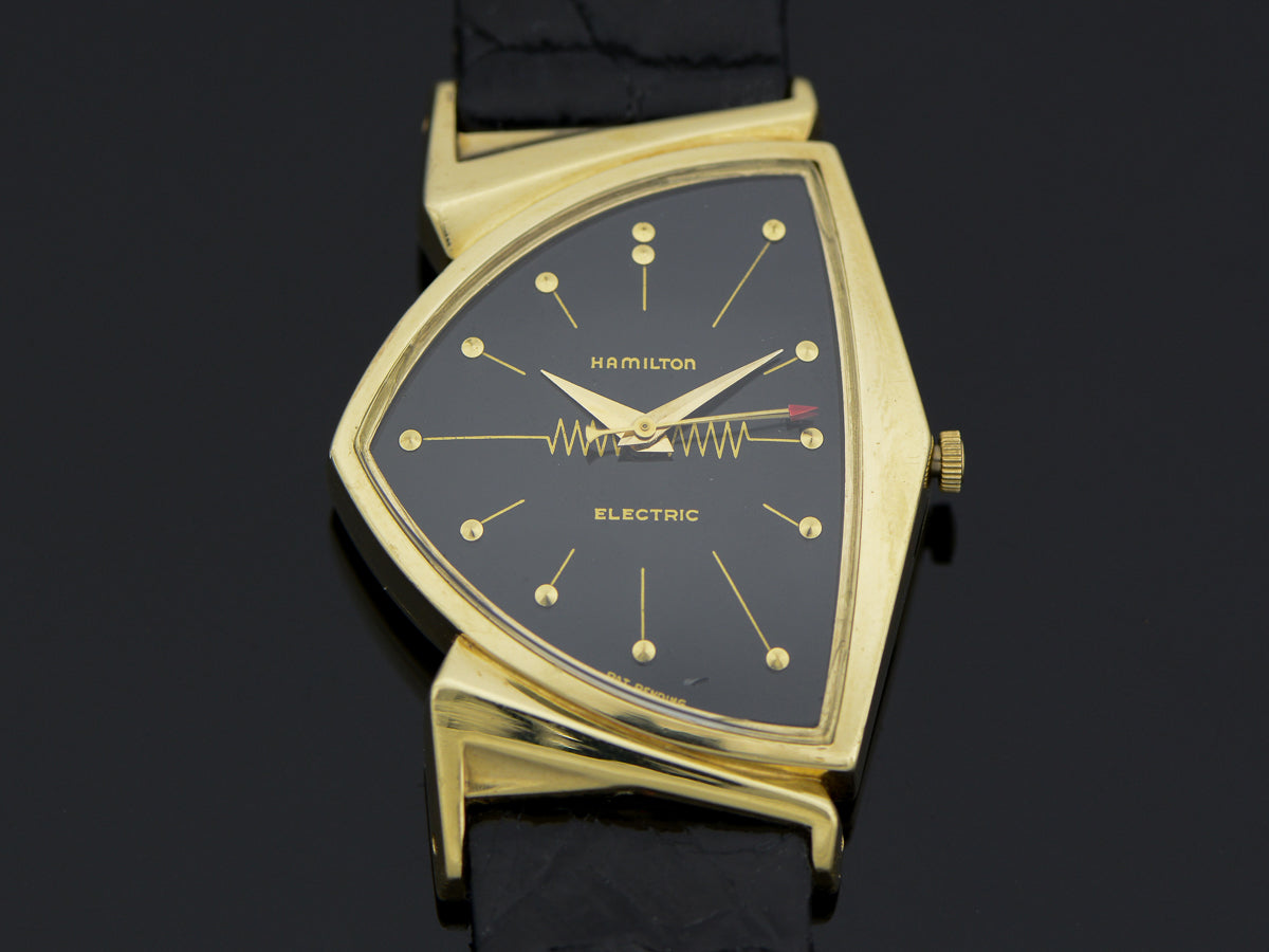 Hamilton Electric Pacer GE Breakthrough 60 14K Gold Ventura II Unwind In Time