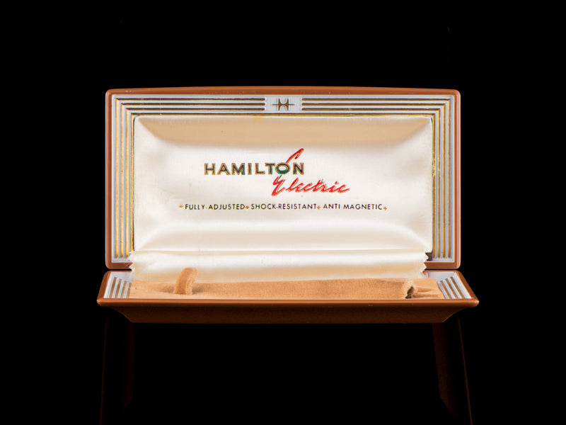 Hamilton Electric Mid 1957 Flat Clamshell Box
