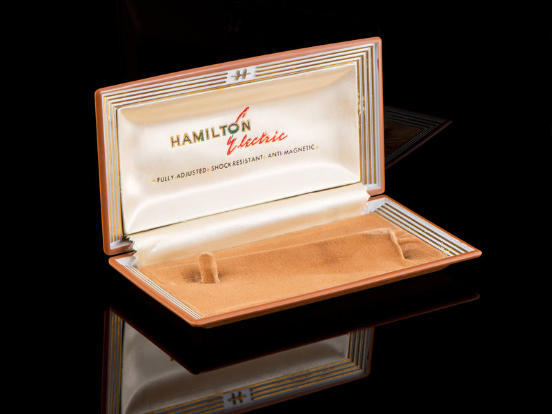 Hamilton Electric Mid 1957 Flat Clamshell Box