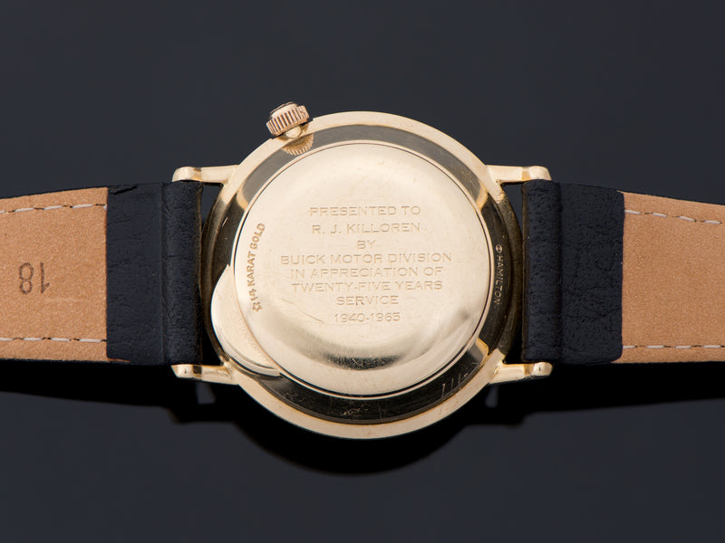 Hamilton Electric Nautilus Watch 14K Buick Award Case Back