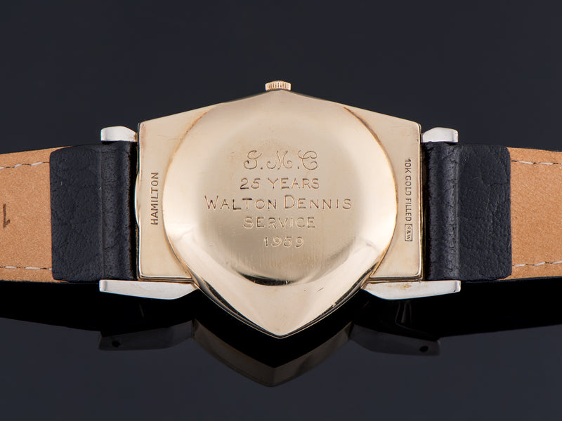 Hamilton Electric Pacer Original Finish Black Logo Dial Watch Case Back Engraving