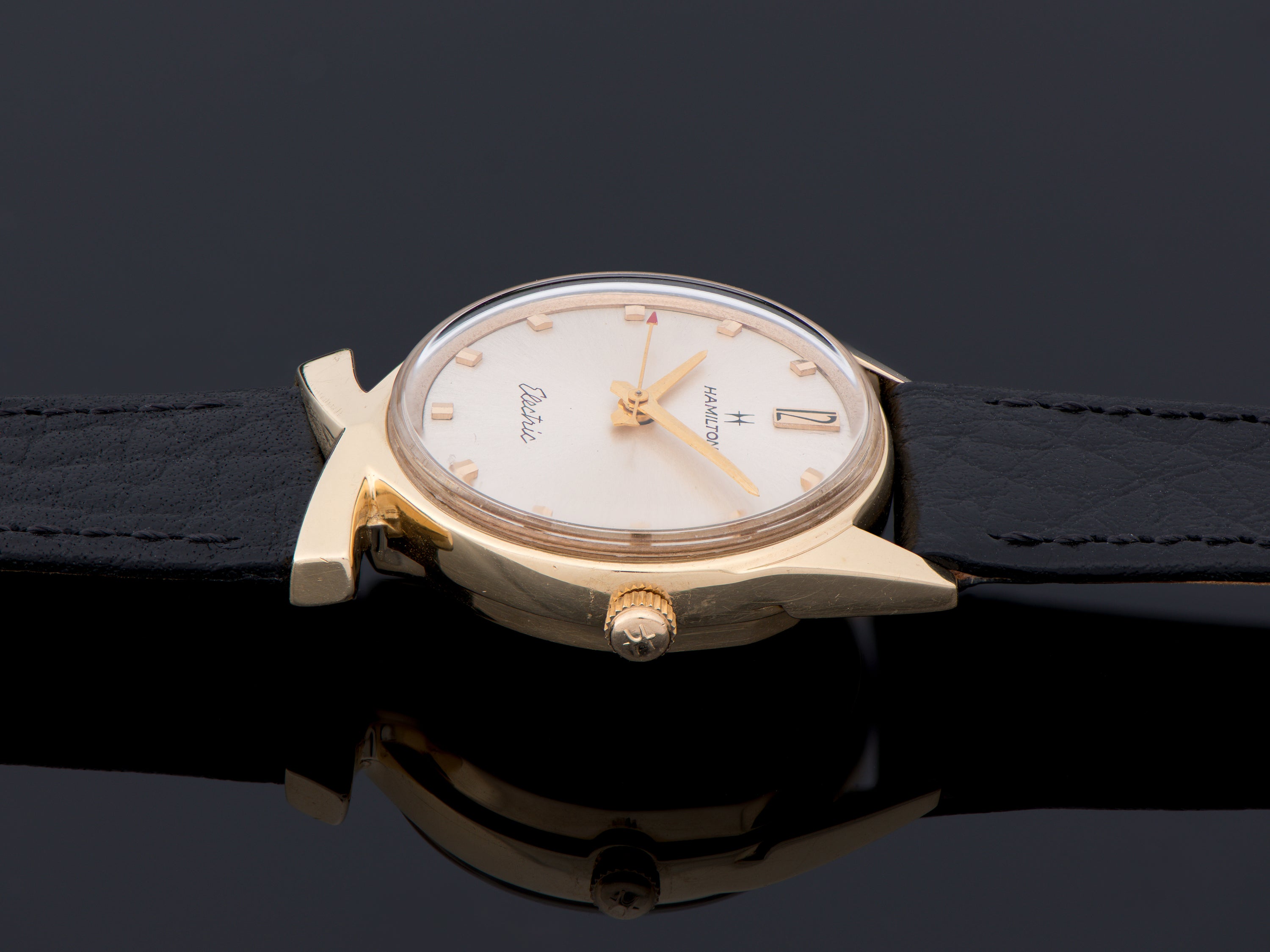 極上 14金無垢 HAMILTON Electric Hamilton Electric Polaris 14K Watch