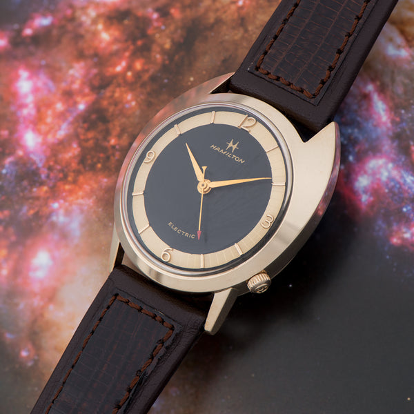 Hamilton Electric Saturn Watch Yellow Gold Filled with Original Finish