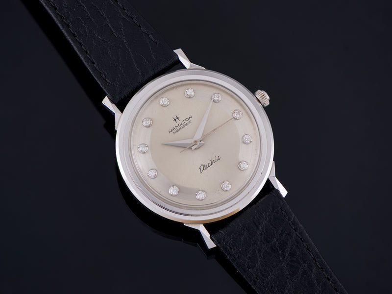 Hamilton Electric Summit B 14K White Gold Diamond Dial Watch