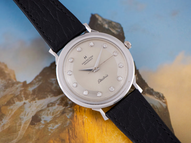 Hamilton Electric Summit B 14K White Gold Diamond Dial Watch