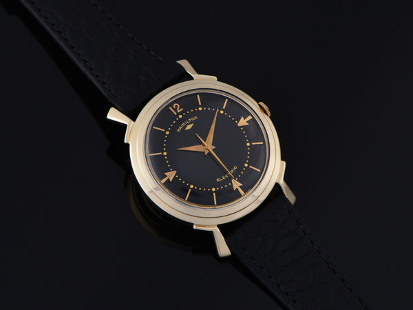 Hamilton Electric Van Horn 14K Black Dial Watch