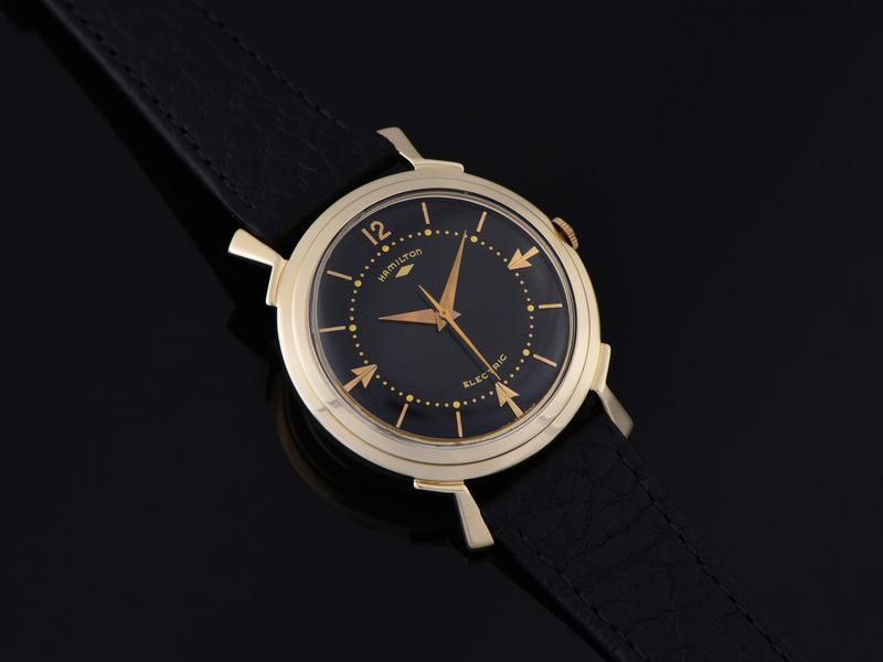Hamilton Electric Van Horn 14K Black Dial Watch