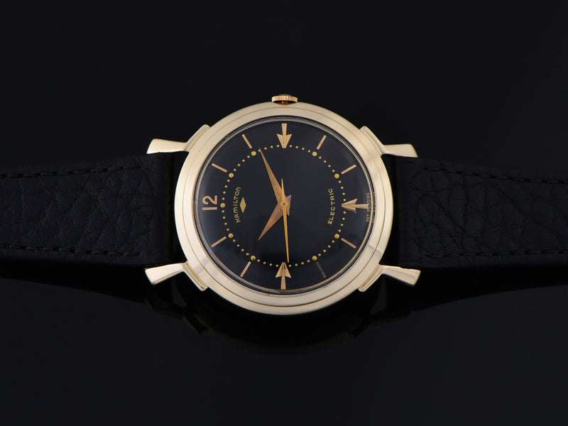 Hamilton Electric Van Horn 14K Black Dial Watch