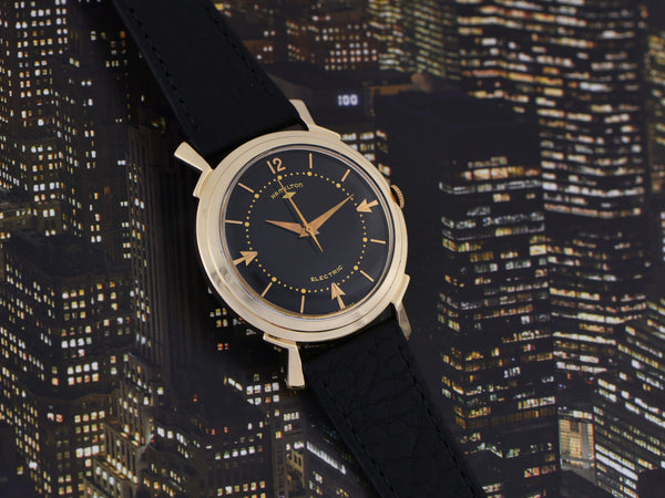 Hamilton Electric Van Horn 14K Black Dial Watch