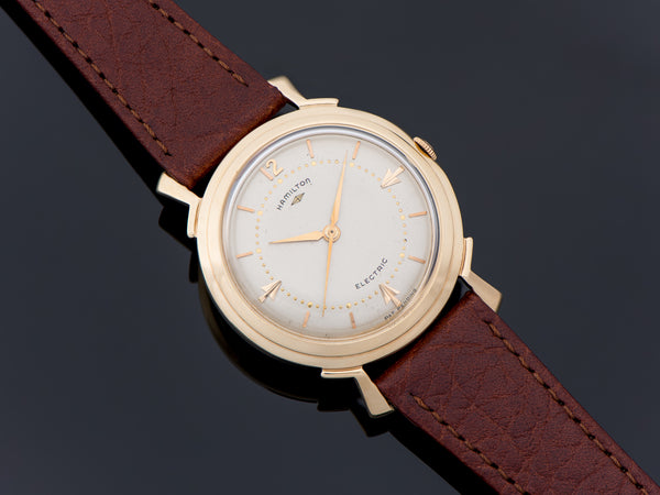 Hamilton Electric Van Horn 14K Gold Silver Dial Watch