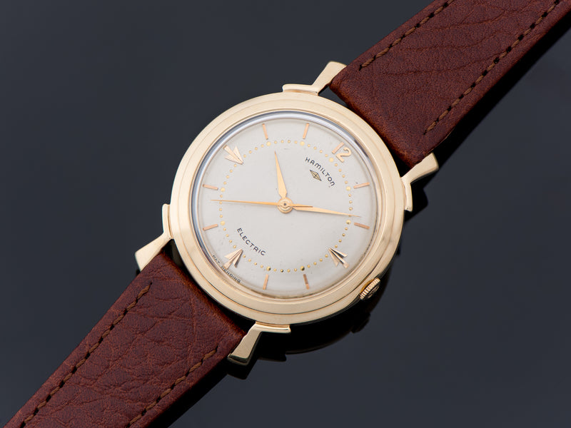 Hamilton Electric Van Horn 14K Gold Silver Dial Watch