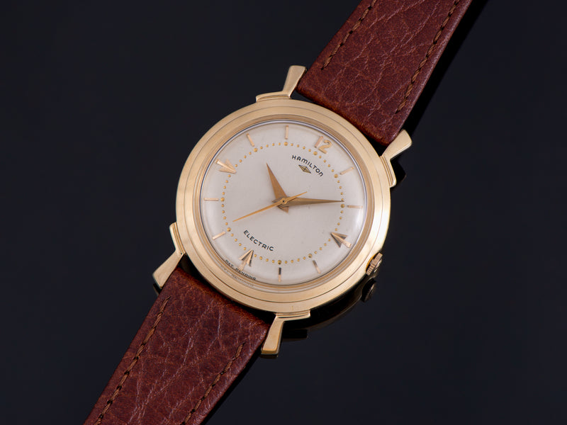 Hamilton Electric Van Horn 14K Gold Silver Dial Watch